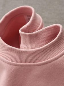 360G Heavy Weight Cherry Blossom Pink round Neck Sweatshirt Light Pink for Male Peach Pink Cotton Base Shirt Female Loose Tops Winter