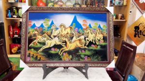 ( Tặng kèm khung) Tranh sơn mài - MÃ ĐÁO THÀNH CÔNG- Đắp nổi size 50x80 cm / Ý Nghĩa - Phong Thủy