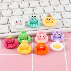 Fruit Cartoon 3D Small Sofa DIY Hair Clips Elastic Bands Resin Accessories Materials Pack  And Fashionable Summer Item
