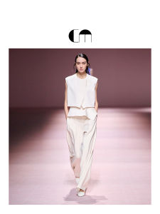 Runway Style Arched Placket Short Vest
