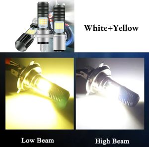 KEVANLY | 1 Pcs Daul Color H4 LED Headlights P15d LED Bulb BA20d LED Spotlight for Motorcycle 3030 24SMD CANBUS Moto Headlight Fog Lamp