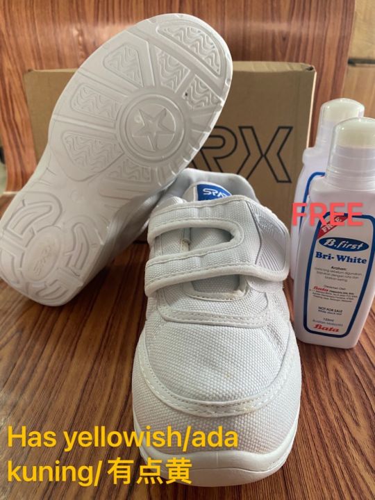 *Offer*(Percuma Kapur Kasut Putih)BATA SPARX 41920 VELCRO STRAP SCHOOL