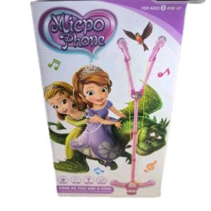 mainan mic double tiang standing mic Hello kitty karaoke / mainan microphone anak karakter hello kitty