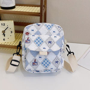 2025 New Casual Canvas Women Shoulder Crossbody Bag Mini Phone Bag Cartoon Girls Small Square Bag