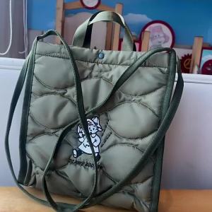New Japanese Style Cute Cartoon Space Cotton Quilt Handbag Large Capacity Fashion Shoulder Crossbody Tote Bag For Shopping Street Shooting