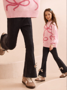 PPTOWN | Fleece Lined Flared Pants Girls