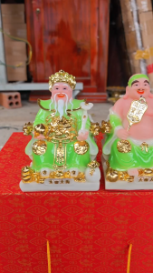 Tượng Thần Tài Thổ Địa đá Việt Nam mẫu phú quý