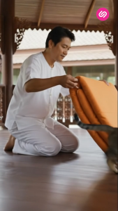 Orientas ที่นอนพระ พร้อมหมอน รุ่น Arun พับสะดวก พกพาได้ ผลิตจาก 4D Fibre ถูกต้องถามหลักธรรมวินัย พกพาสะดวก ถักทอด้วยเนื้อผ้าเย็น