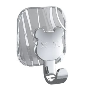 Bear Shape Hook Adhesive Acrylic Strong Load Bearing Non Perforated Bathroom Toilet Kitchen No Trace Adhesive Hook