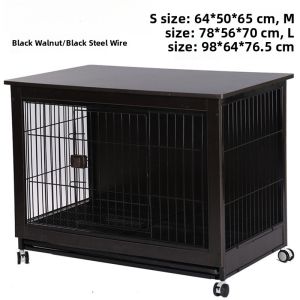Indoor Wooden Dog Cage Teddy Medium Size Dog Kennel with Toilet Separator Home Use Pet House for Small Dogs like Chihuahuas