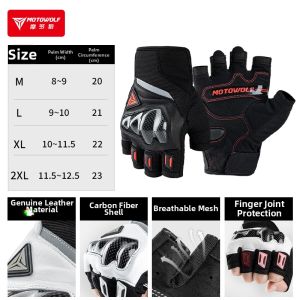 MOTOWOLF | Genuine Leather Protective Breathable Motorcycle Gloves