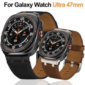 Dây Đeo Bằng Da Cho Đồng Hồ Samsung Galaxy Watch Ultra 47MM Dây Đeo Đồng Hồ Nam Tương Thích Với Các Mẫu Năm 2025 Và 2024