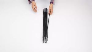 1 Set 2 Pcs Fiberglass Tent Pole Kit Camping Tent Dual Support Frame High Strength Durable Replacement Poles