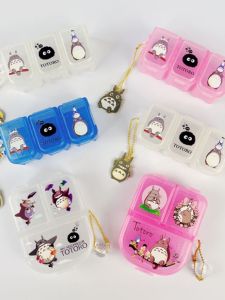 Japanese Totoro Totoro Cartoon Cute Portable Detachable Pill Box Pendant Portable Mini Pill Jewelry