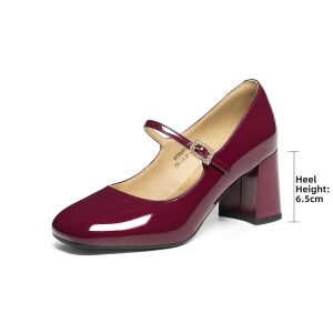 Reddragonfly | Red Mary Jane Shoes Block Heel