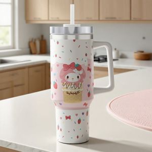 Stitch Lotso Cartoon 1200ML Stainless Steel Vacuum Flask Tumbler with Straw Lid Cawan Air Minuman Besar史迪奇水杯