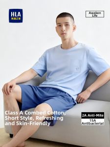 HLA | Antibacterial Cotton Summer Mens Lounge Set
