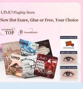 UIMO | Adhesive Glue Eyelashes Natural Crescent Shaped