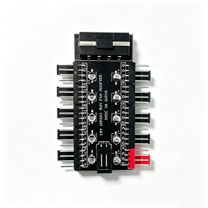 Computer Case Fan Hub 4-Pin PWM Motherboard Temperature Control Speed Control Multi-Interface One to Ten Extender for PC Hardwar
