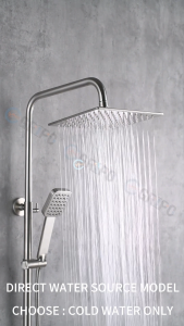 GRIPO Premium 304 Stainless Piano Key Design Single-Cold Shower + Piano Key Water Heater Compatible brushed finish GP1581