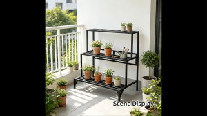Bertingkat 2-4 Tier Flower Rack Metal Flower Stand Stable Load‑Bearing Plant Shelf Multi‑Purpose Storage Organizer for Balcony Garden Bathroom Living Room