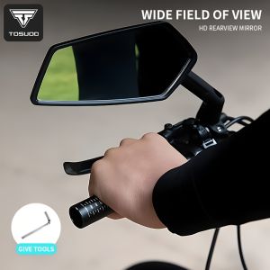 TOSUOD | TOSUOD Bicycle Rearview Mirror 1pc/1 Pair 360° Rotatable Retractable HD Reflective Mirror Bike Handlebar Rearview Mirror