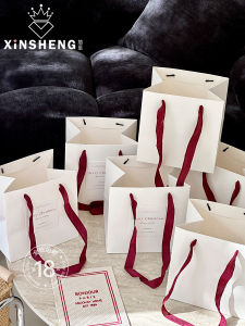 Túi Xách Thủ Công DIY Chất Liệu Hoa Tươi Bó Hoa Túi Đóng Gói Hoa Khô Túi Chèn Hoa Đai Đỏ Túi Xách Túi Xách Chất Liệu Hoa Tươi