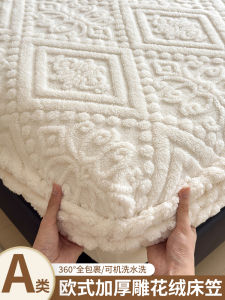 Thickened Milk Velvet Coral Fleece Mattress Protector Cover Three-Piece Set Winter New Arrival Warmth Storage Elastic Band