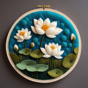 Handmade Birthday Gift Material Kit Wool Felt Stamping Decorative Hanging Ornament Simple Style round Shape Scenic Pattern