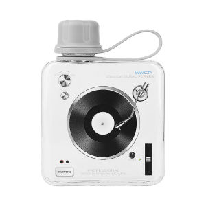 Cốc Nhựa Tritan Cao Cấp 320ml Cốc Nước Vuông Di Động Chịu Nhiệt Độ Cao Cốc Nhựa Đựng Âm Thanh Vinyl Đen