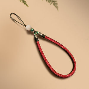 Handmade Short Phone Strap Wristlet Ring Bracelet Braided Durable Portable Mobile Phone Case Universal Clip Anti-Loss Lanyard