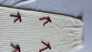 Rok Rajut Panjang Anak Perempuan Motif Garis dengan Pita Pinggang Elastis