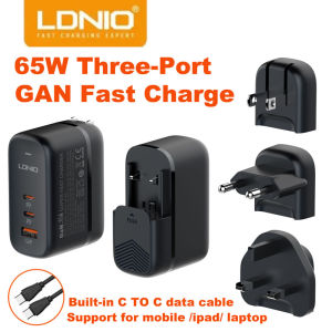 LDNIO 65W GaN Super Fast Charger Plug Appliance USB-C Wall Charger Mobile tablet type-c multi-port charger pd Fast charge set