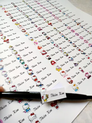 220 sticker tên bé (in theo yêu cầu) dán đồ dùng học tập