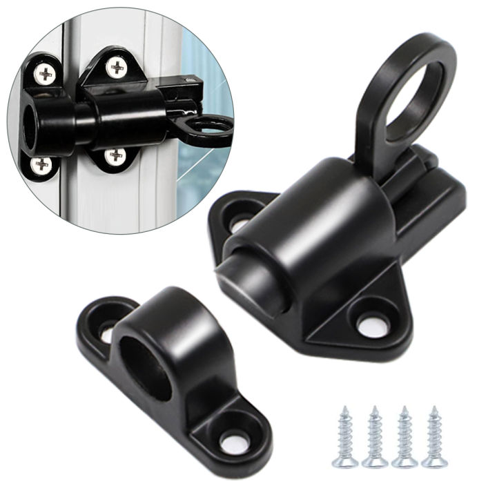 2 Packs Self-Closing Latches，Black Spring Door Lock，Resilient Bolt ...