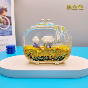 Acrylic Creative Television Oil Pen Holder Sand Drifting Childrens Blind Box Gift Decorative Items for Festive Occasions