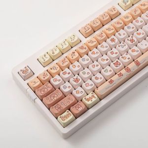 【ONLY KEYCAP】Kapibala Capybara Keycap 134 Keys MOA Profile PBT Sublimation Cute Cartoon Anime Girl Personalized Key cap For Cherry MX Switch Mechanical Keyboard wooting Keychron/RK61/GK61/Anne Pro 2