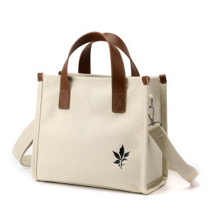 Canvas Bag Ins Korean Style Small Capacity Fashion Trendy Bag Shoulder Minimalist Lunch Box Bag Handbag Office Worker Messenger Bag