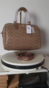 กระเป๋าถือซิปความจุขนาดใหญ่ coach rowan satchel bag brown leather