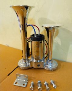 แตรลมไฟฟ้า 2 ป่าก ใช้ไฟรถ 12V แบบไม่ต้องใช้ถังลม อุปกรณ์ครบชุด พร้อมติดตั้ง