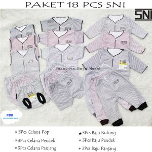 PREMIUM Paket 18pcs/6Pcs SNI Seri ABU Murah Perlengkapan Bayi Baru Lahir Pusatnya Baju Murah Setelan Bayi Pakaian Baju set Newborn Baby Gift Set Kado Bayi Perempuan Kado Bayi Laki-Laki Fluffylibby premium