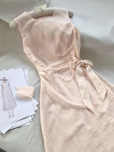 LIRUSHAN | French Style Pink Bow Linen Sleeveless Summer Dress