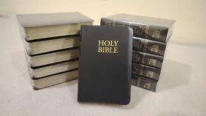 HOLY BIBLE SOFT LEATHERETTE COVER COMPACT LARGE PRINT KING JAMES VERSION BLACK GOLD EDGE RED LETTER