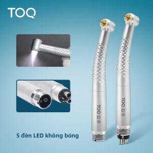 Đầu Tay Khoan Nha Khoa Tốc Độ Cao Kiểu Hộp Mực 5 Đèn LED 2/4 Lỗ Phun Nước Bạc Đạn Gốm Dùng Cho Phẫu Thuật Nha Khoa