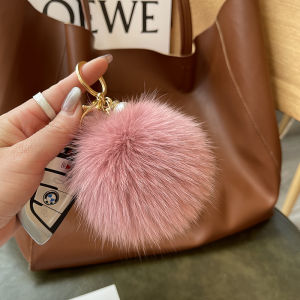 Fur Ball Bag Charm Fluffy Fox Fur Accessory
