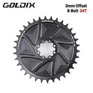 GOLDIX 8-Bolt Direct Mount AERO Bicycle Chainring Narrow Wide CNC Hollow Machined Aluminum Chainwheel for Road MTB Crankset