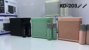 KD203 Bluetooth Speaker: Compact Karaoke Speaker & Dual Microphone System
