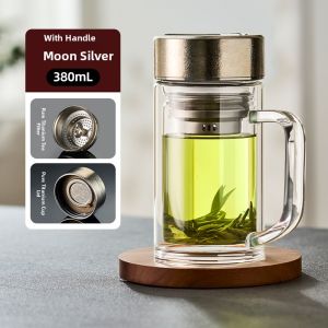 GIANXI | Titanium Tea Infuser Cup with Double Wall Glass for Men