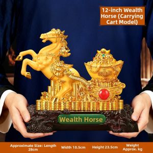 Ji Shanyuan | Lucky Wealth Gold Horse Figurine Decor