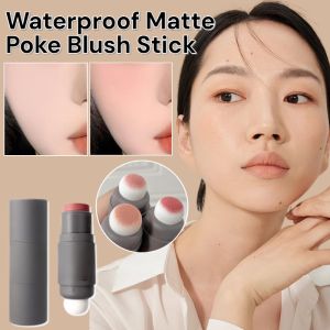 [One Dab Three Uses] Poke Blush Stick Waterproof Matte Face Blush Stick Multifunctional Makeup Stick